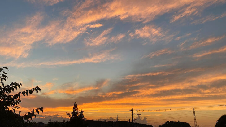 残暑厳しき折、オイカワ後夕立、そして夕焼け