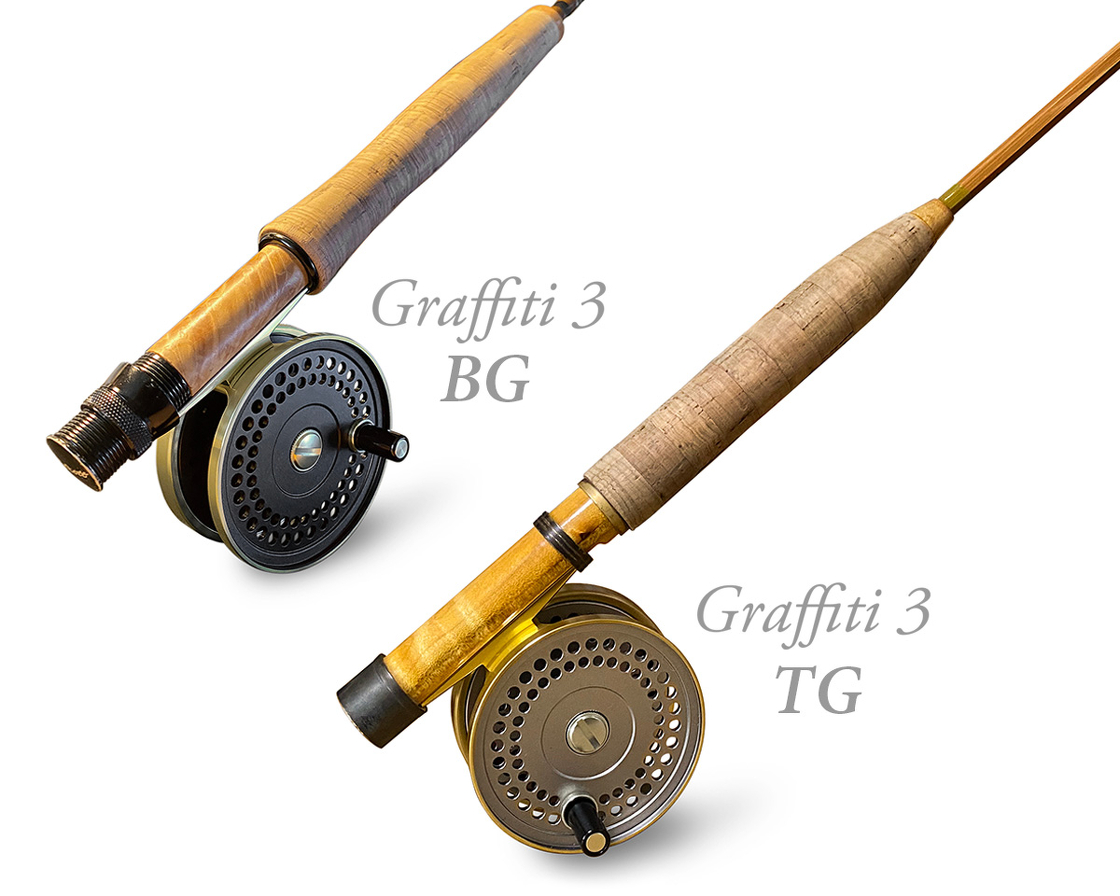 Graffiti 3 BGとGraffiti 3 TGをロッドに装着したイメージ